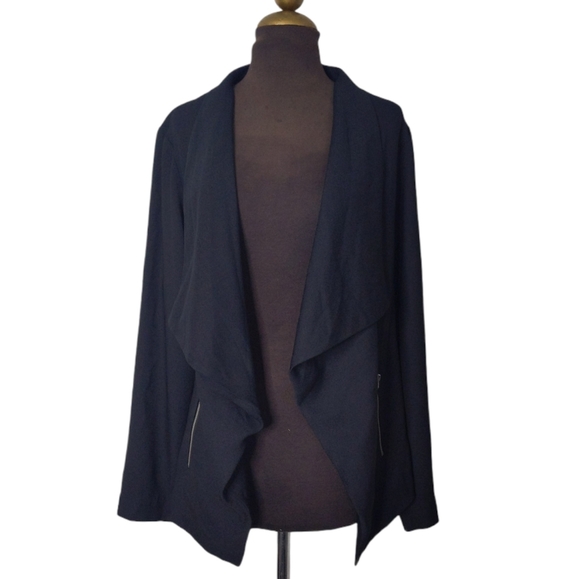 NWT Apt. 9 Waterfall Blazer with Zipper Black - Picture 2 of 8